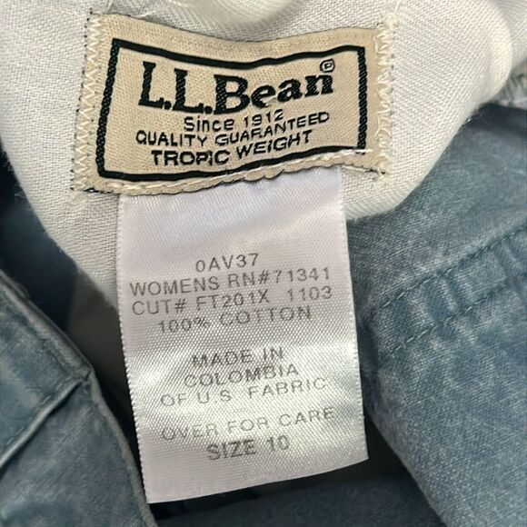 ☀️ Vintage L.L.Bean Women Cargo Shorts Tropic Weight Aqua Blue Acid Wash Sz 10 - Picture 7 of 7